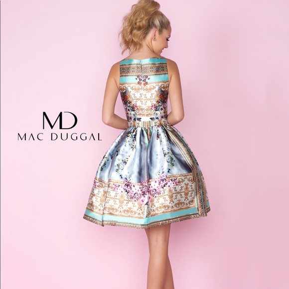 Mac Duggal Homecoming Floral Multicolor Cocktail Dress - Picture 2 of 15